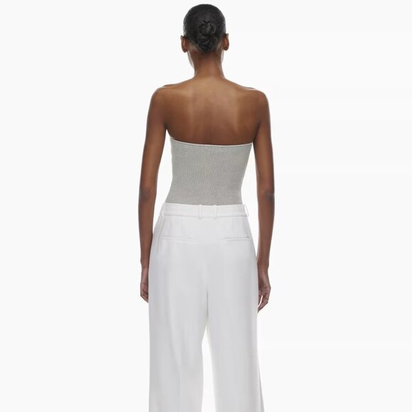 Aritzia Babaton Tube Top Sculpt Knit Silver - Picture 6 of 12